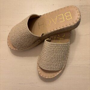 Beach by Matisse Del Mar Women's Espadrille Platform Sandals Beige Size 9